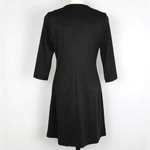 NEW 8 Rachel Roy Dress Medium Black Fall 3/4 Length Sleeve Round Neckline Formal - Picture 4 of 10
